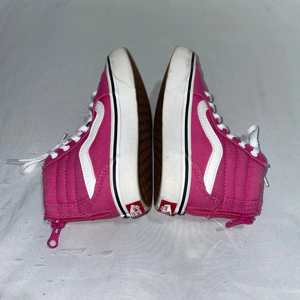 Vans‎ Sk8-Hi Zip Pink High Top Sneakers Kids Size 11 Missy Canvas Skate Shoes
